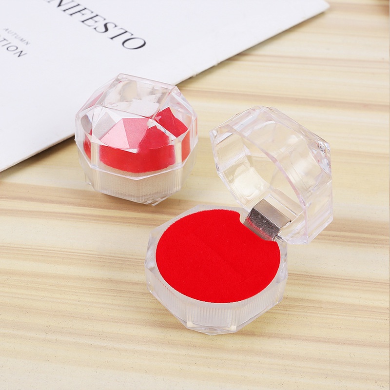 Hộp đựng trưng bày nhẫn cưới / quà Valentine bằng acrylic 3 màu trong suốt