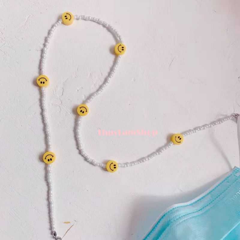 Dây đeo trang trí khẩu trang/kính mắt hình mặt cười chống rớt tiện lơi thời trang