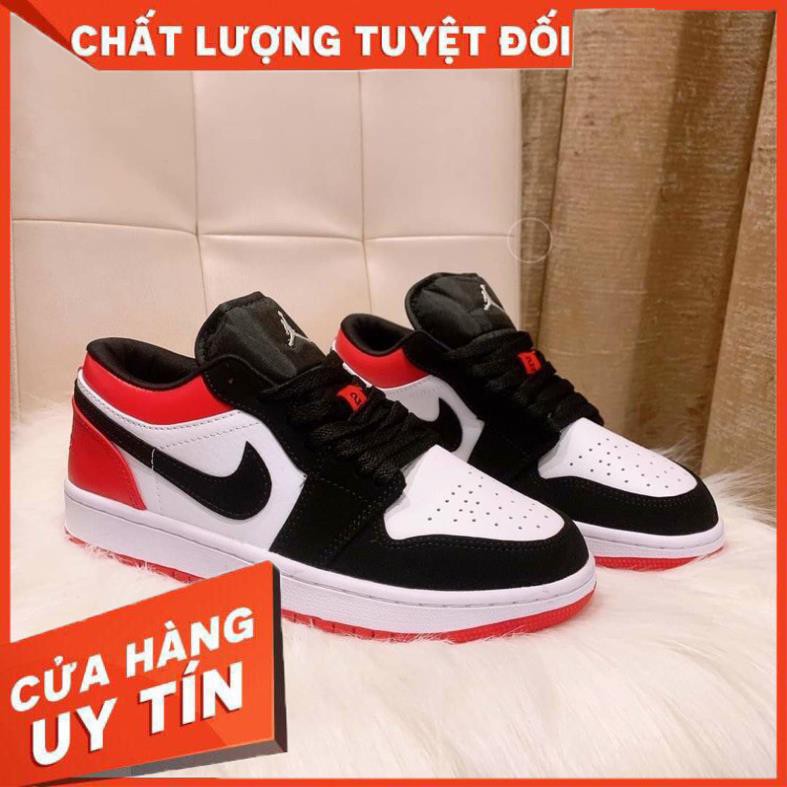 Giày Jordan 1 Low Black Toe, giày jordan đỏ đen thấp cổ