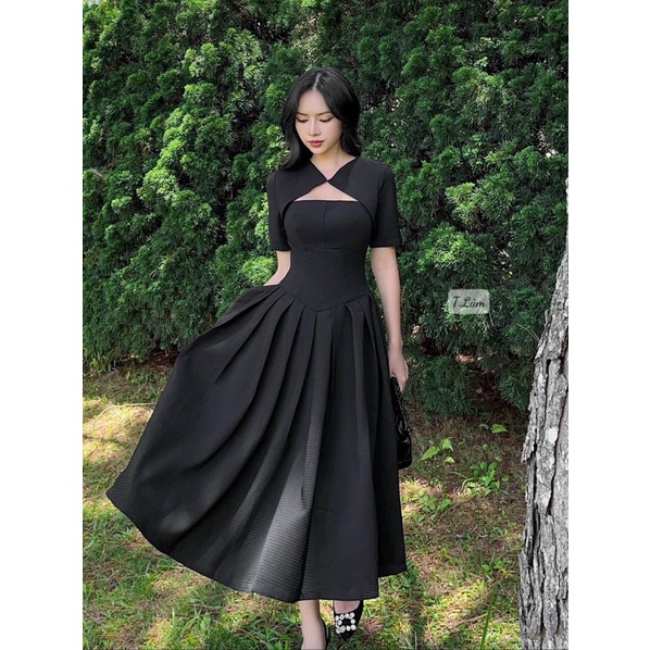 (Có Bigsize) Đầm Lendy cutout thân ngực tay con, phù hợp đi dự tiệc, sinh nhật
