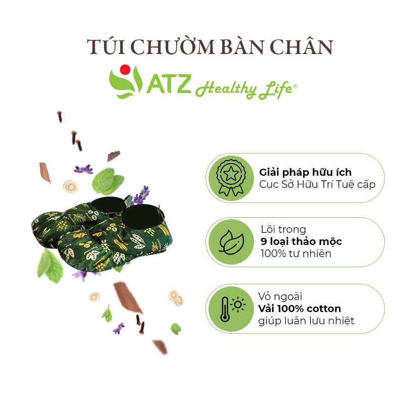 Túi chườm chân Thảo Mộc ATZ Healthy Life - Chườm Chân giúp lưu thông máu, giảm cơn đau mỏi chân & đau mắt cá