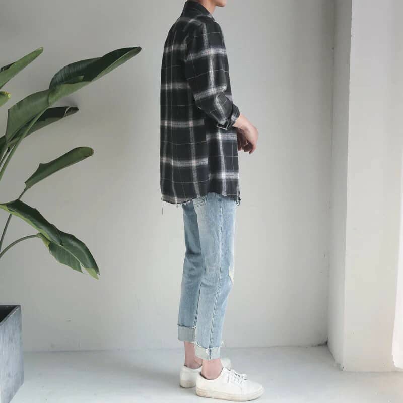 Áo sơ mi FLANNEL kẻ caro Unisex phong cách streetswear