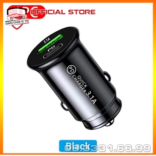 Tẩu sạc ô tô 2 cổng Usb và type C chuyên dụng cho ô tô, phụ kiện chia tẩu sạc ô tô, tẩu sạc nhanh trên ô tô tiện dụng