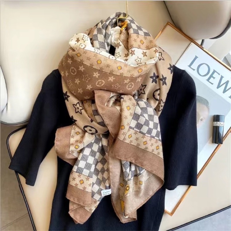 Khăn quàng cổ cotton linen thời trang xuân hè Âu Mỹ 2022 cổ điển mới dễ phối đồ