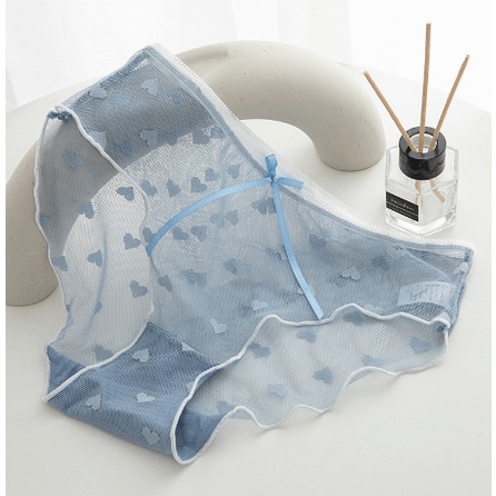 [Ảnh thật] Quần lót ren sexy viền màu phối hoạ tiết trái tim quyến rũ cho nàng M16