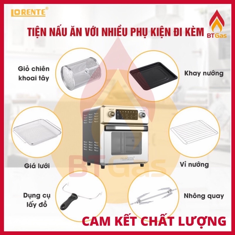 Nồi Chiên Không Dầu 16L Lorente LT 1600- Điều Khiển Cảm Ứng-8 Chế Độ Cài Đặt Sẵn