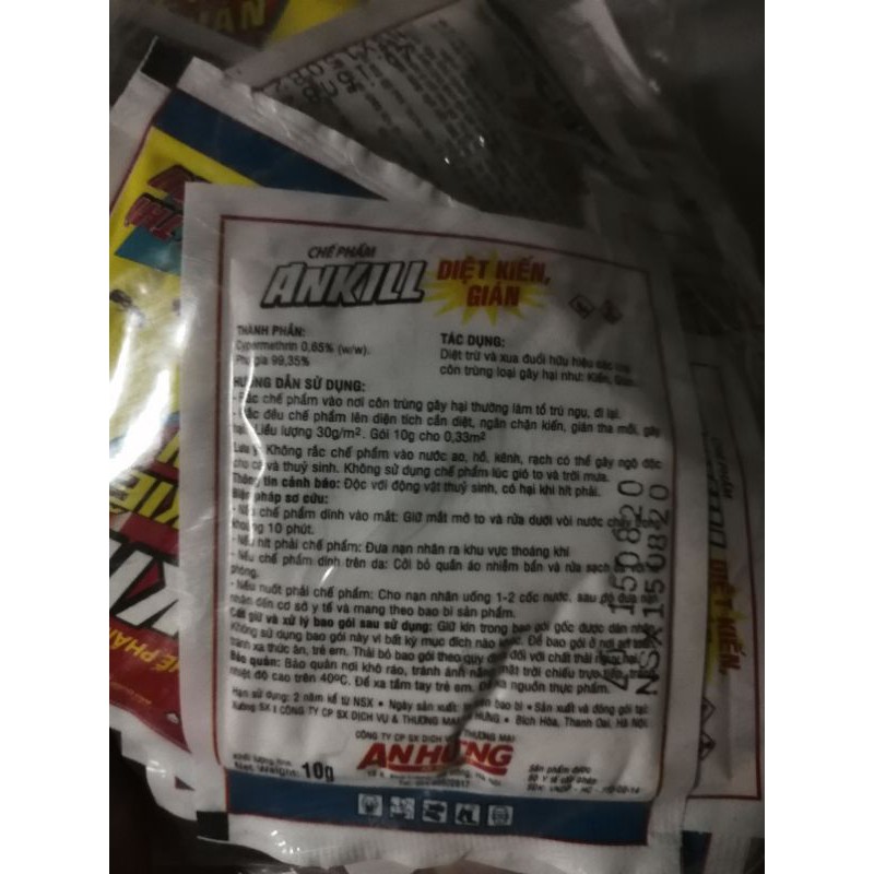 Chế phẩm diệt kiến, gián Ankill 10gr/ gói