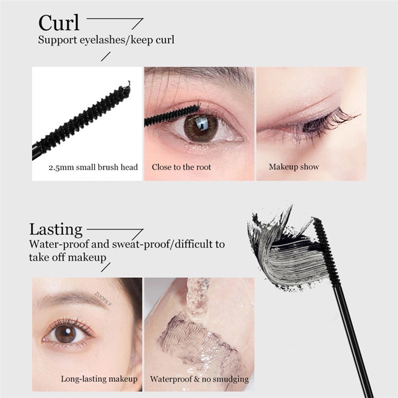 Mascara Màu Đen Đầu Cọ Siêu Mịn Chống Thấm Nước Không Nhòe Chuốt Dài Dày Và Cong Mi Tự Nhiên