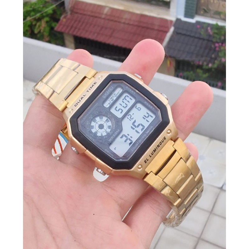 Đồng Hồ Nam Chính Hãng SKMEI S135 điện tử dây INOX Chống nước tốt tuyệt đối - D8- | BigBuy360 - bigbuy360.vn