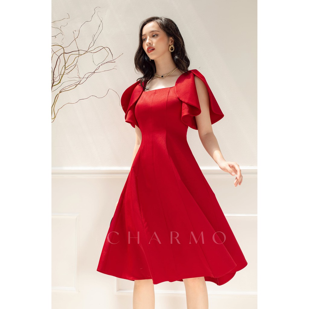 Đầm cổ vuông CHARMO tay búp thanh thoát Lily Dress