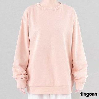 Áo sweater nỉ trơn dài tay hồng nhạt tingoan BABY TALK/PK