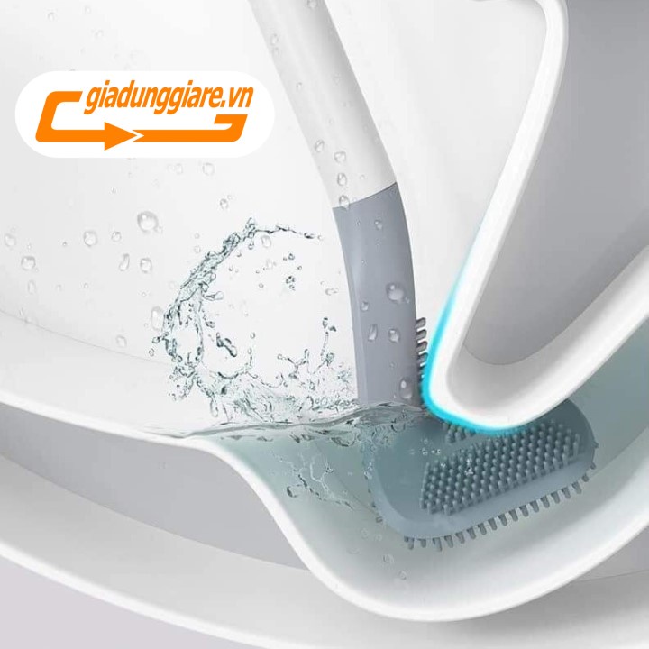 CHỔI CỌ TOILET SILICON cọ chà vệ sinh (MẪU MỚI) sạch mọi ngóc ngách bồn cầu nhà tắm (KÈM MÓC TREO DÁN TƯỜNG)