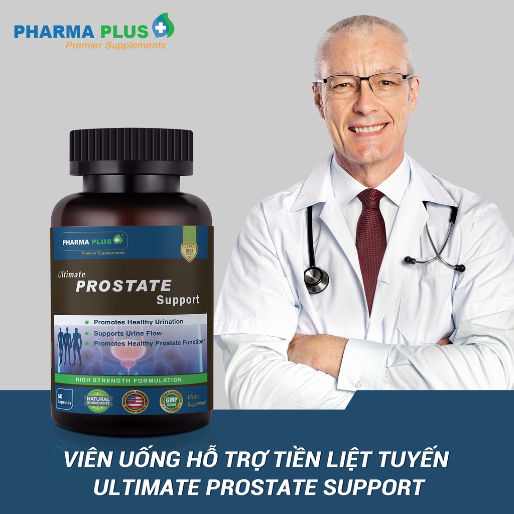 Viên Tiền Liệt Tuyến [Nhập Mỹ] |Pharma Plus Ultimate Prostate Support - Chính Hãng | Giảm Tiểu Đêm, U Xơ - Lọ 60 Viên