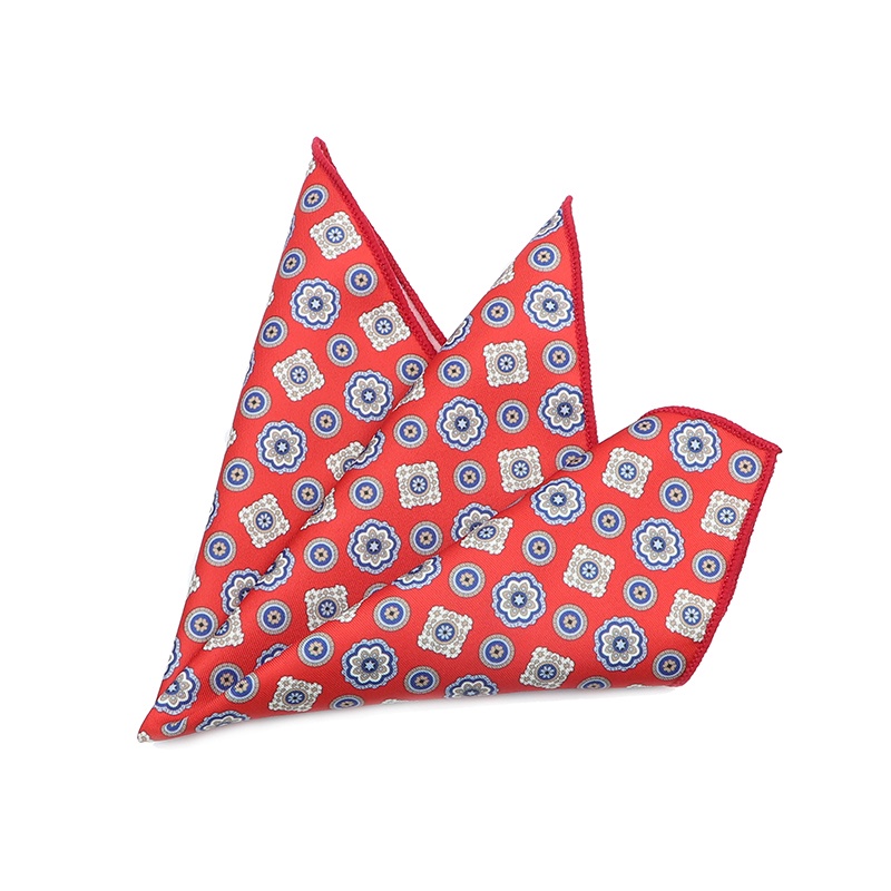 Khăn Tay Lụa Vuông Họa Tiết Kẻ Sọc Thời Trang Vintage Cho Nam