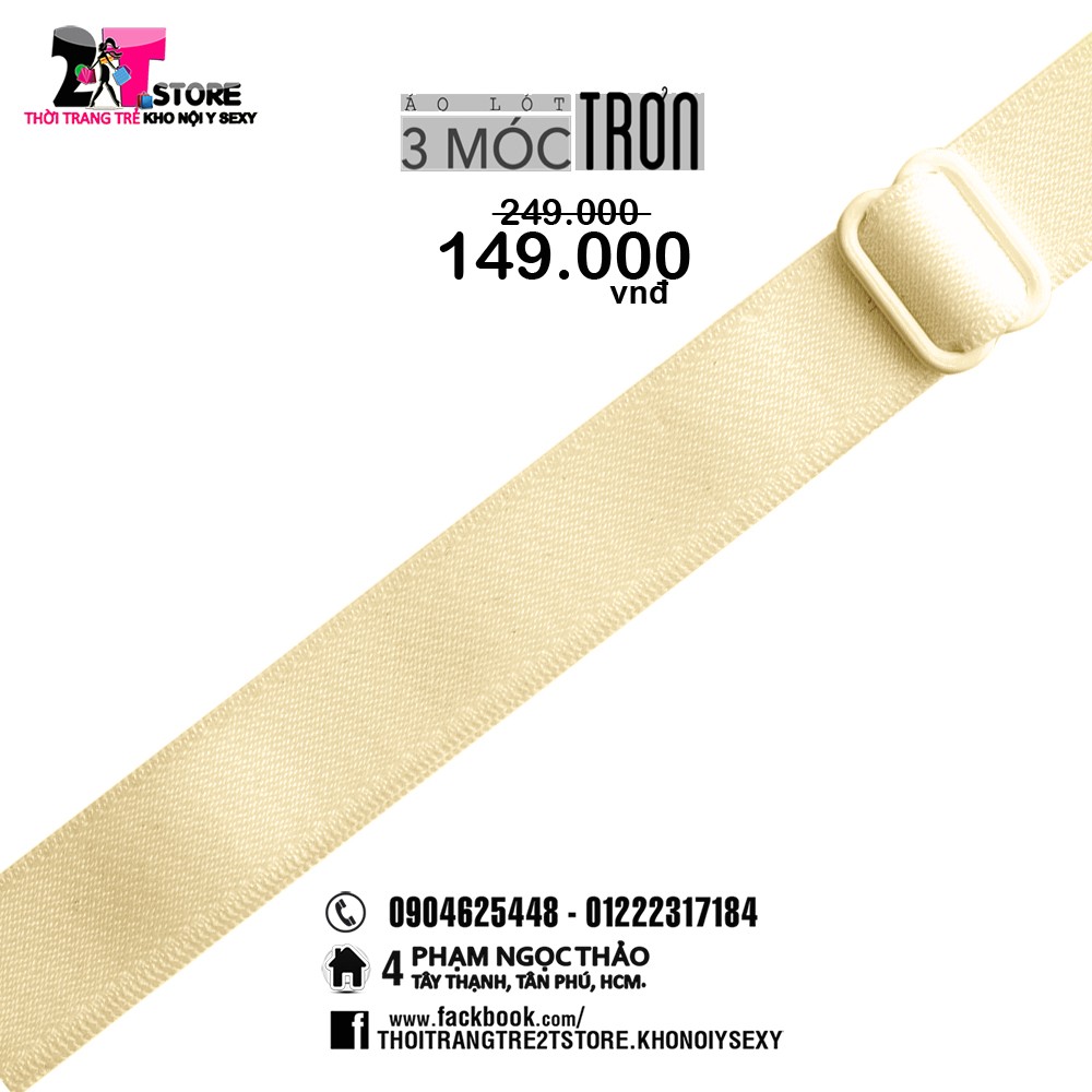 Áo Nâng Ngực Cotton 3 Móc Trơn (Kem)