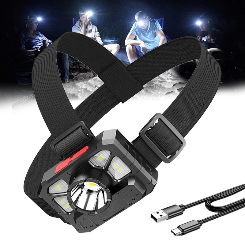 Đèn Pha LED+ COB Siêu Sáng Chất Lượng Cao Có Thể Sạc Lại Cho Chạy Bộ/Câu Cá/Chạy Bộ/Cắm Trại/Leo Núi/Chạy Bộ