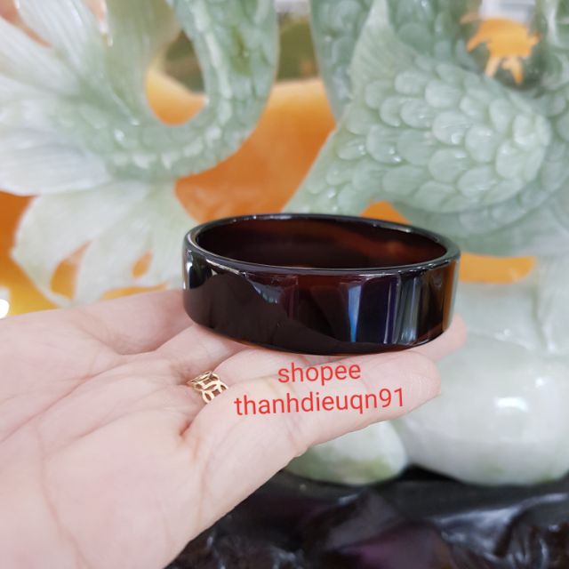 Vòng Tay Bản Vuông Màu Đen M.Não Size 54