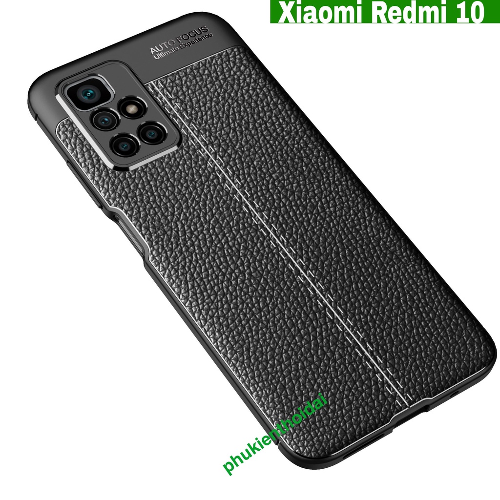 Xiaomi Redmi 10 ốp lưng chống sốc vân da hiệu Auto Focus cao cấp
