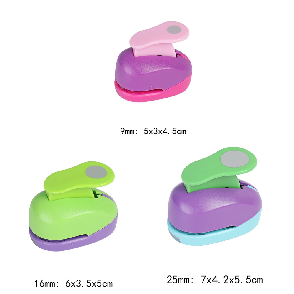 Dụng cụ bấm giấy thủ công hình tròn xinh xắn 9mm 16mm 25mm màu sắc ngẫu nhiên