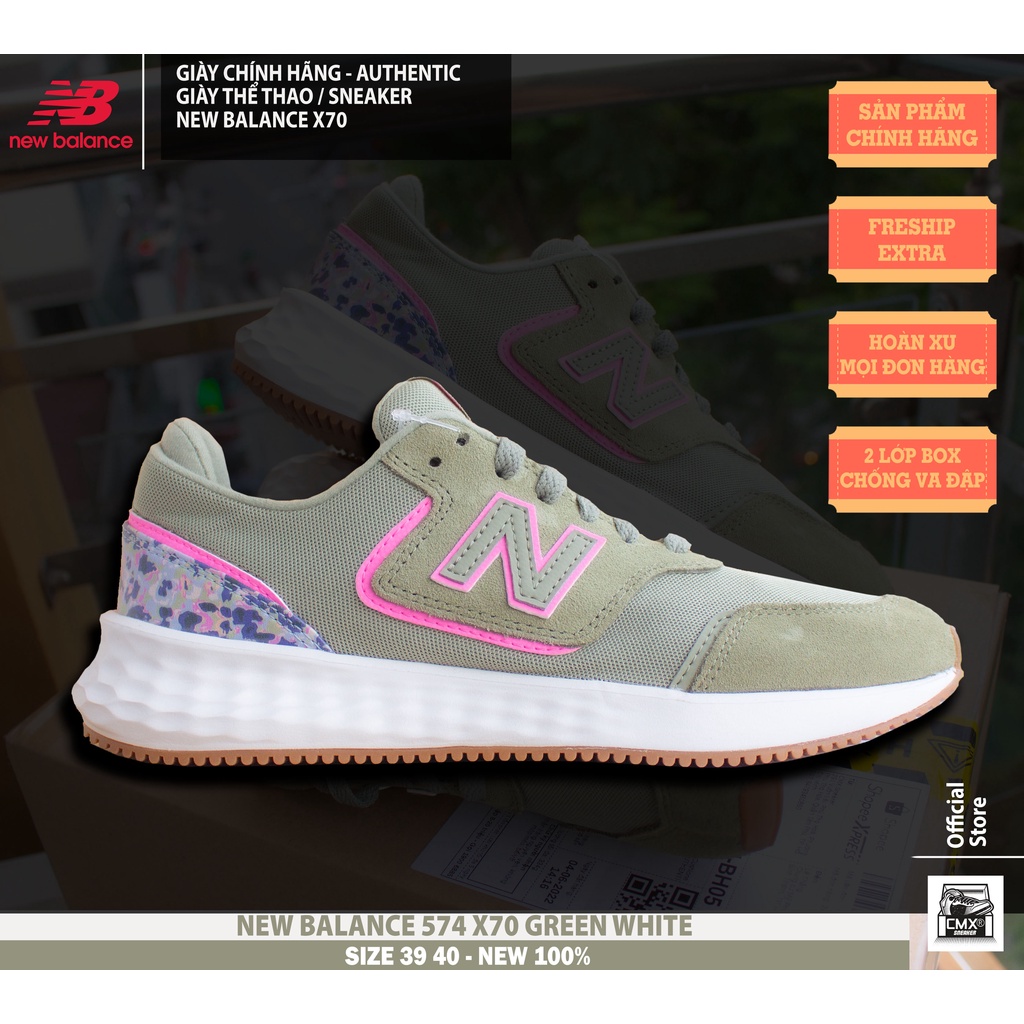 Giày New Balance X70 GREEN WHITE RUNNING ( WSX70OF1 ) - AUTHENTIC 100%
