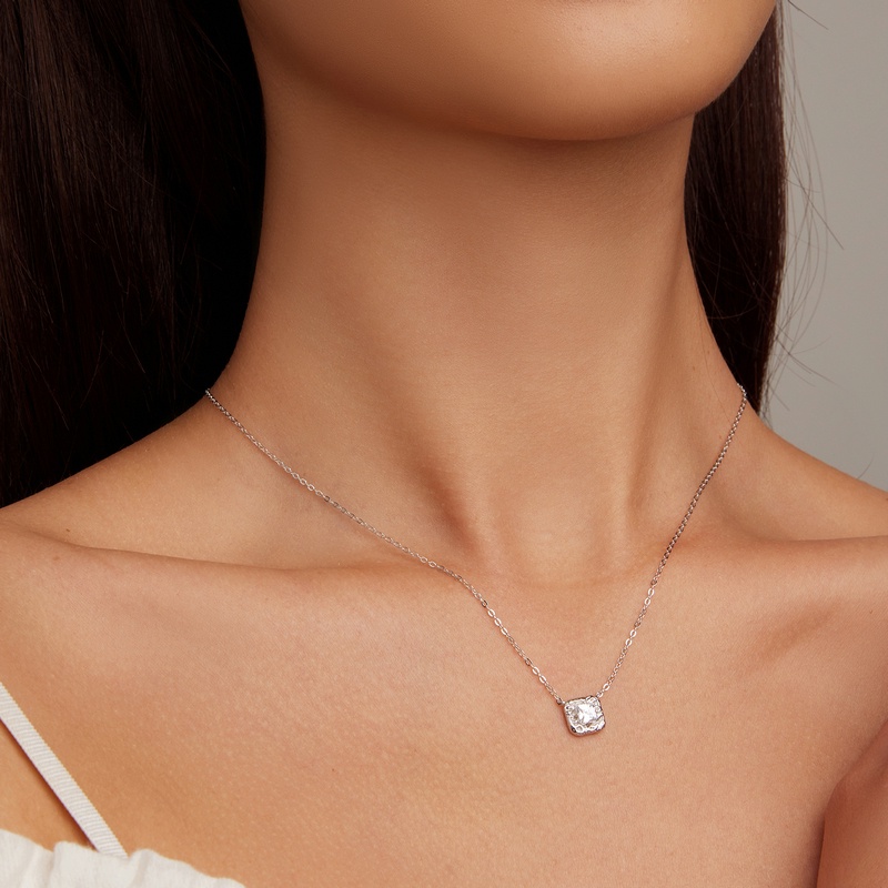 BAMOER Dây ChuyềN bạc 925 ĐíNh Đá Zircon ThờI Trang Cho Nữ