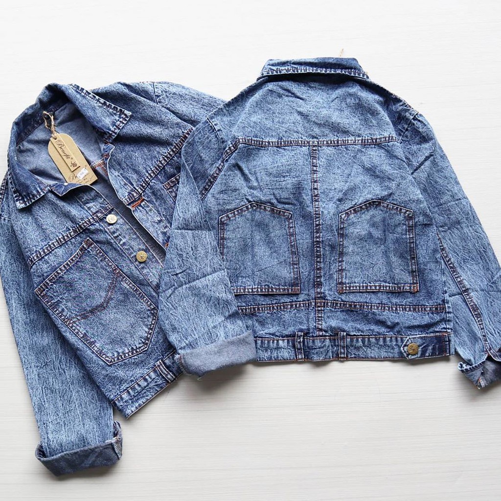 Áo Khoác Jean Croptop Màu Đen Thời Trang Cho Nữ Mã Lv 1948