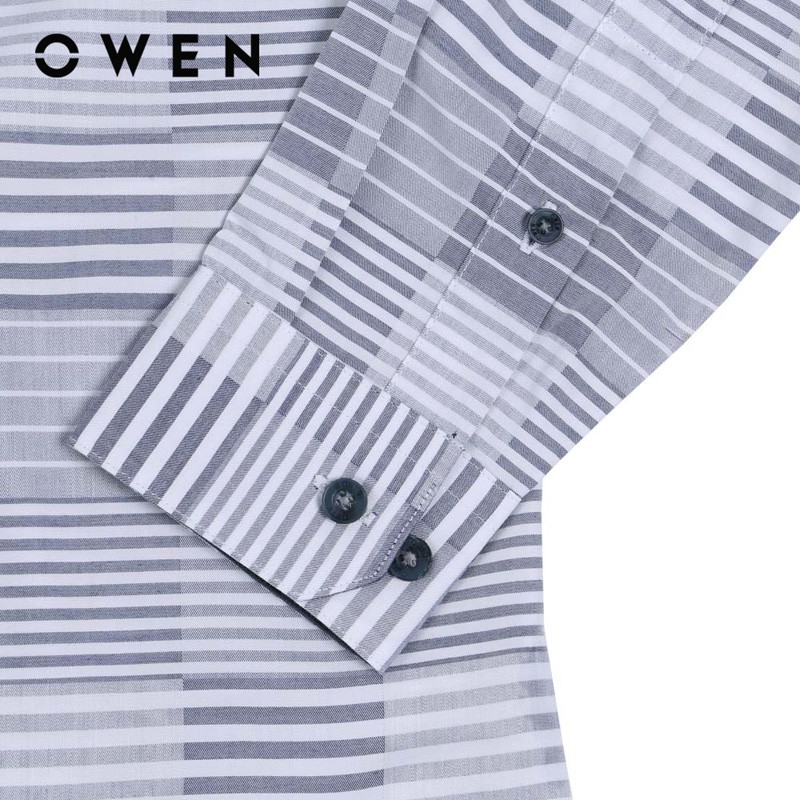 Áo Sơ mi dài tay nam Owen Sợi sen Regularfit màu ghi - AR90769DT