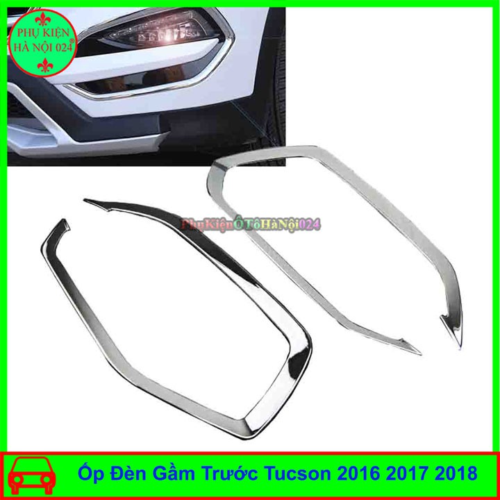 Ốp Viền Đèn Gầm Trước Xe Mạ Crom Tucson 2016 2017 2018