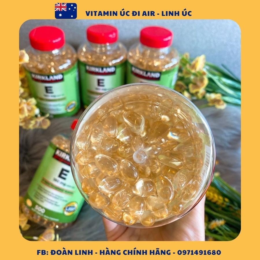 Viên Uống Vitamin E 400 IU 500 Viên Kirkland Của Mỹ, Hàng chuẩn Mỹ, Vitamin E Mỹ 500v Kirkland 400ui hỗ trợ làm đẹp da