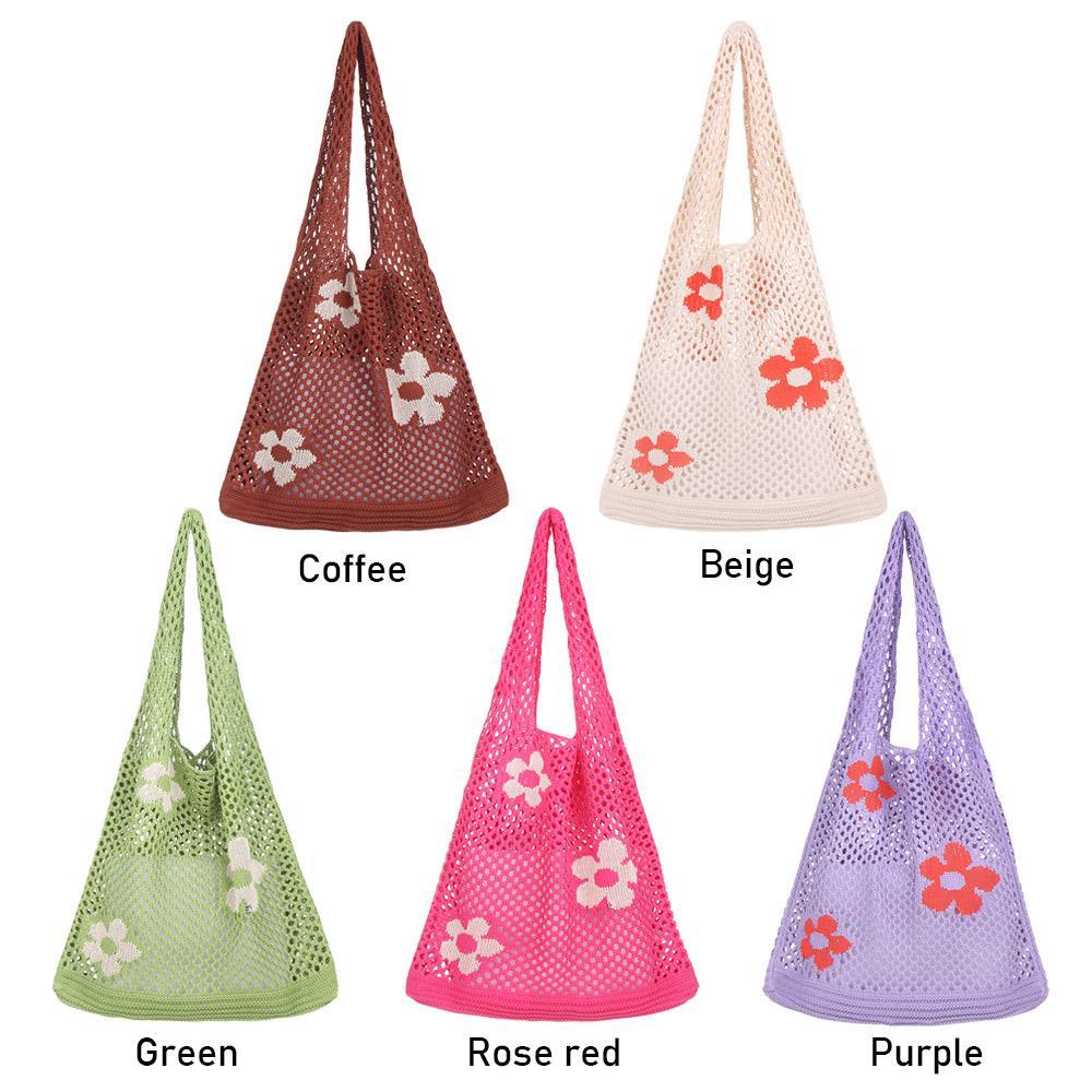 HS Women Shoulder Bags Girls Tote Bag Large Capacity Knitting Handbags