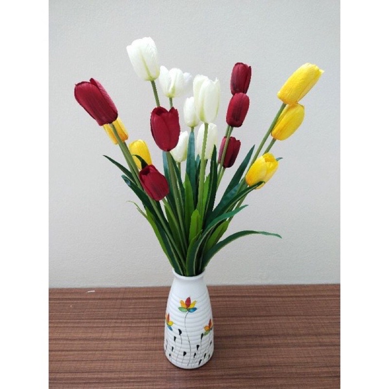 Hoa tuy líp giả- 1 cành 3 bông trang trí decor