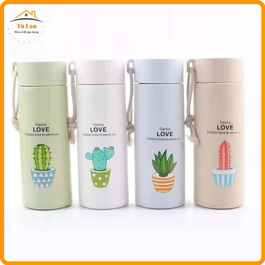 Bình Giữ Nhiệt Vỏ Nhựa Lõi Thủy Tinh / Bình Đựng Nước Xương Rồng 450ml