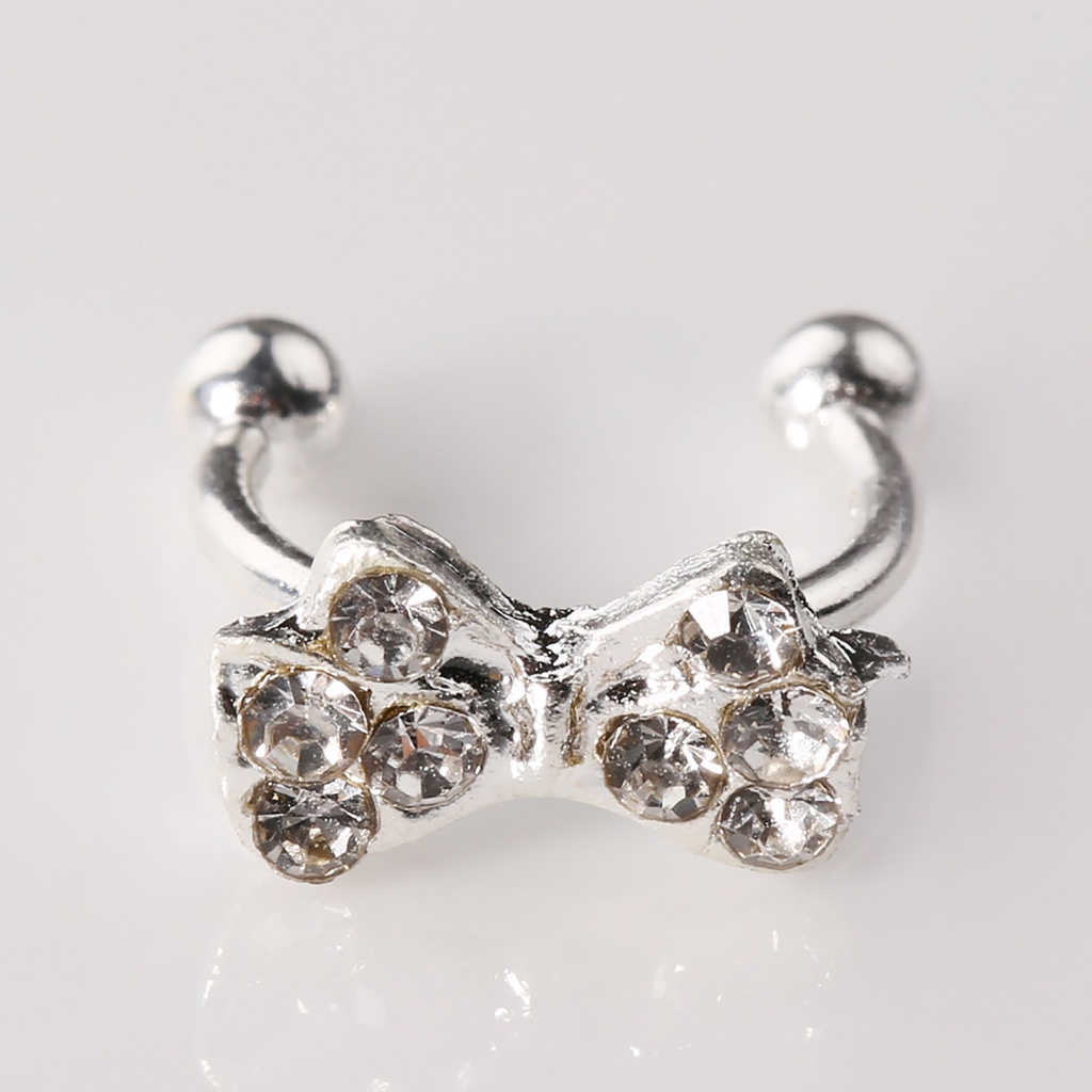 Khuyên tai nơ đính đá pha lê thời trang thanh lịch dành cho nữ