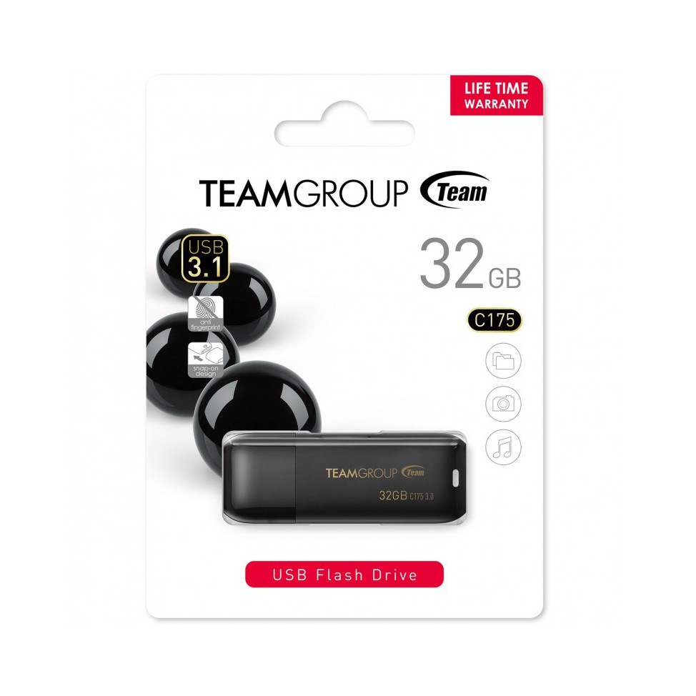 USB 3.0 Team Group C175 32GB tốc độ upto 80MB/s tặng đèn LED cổng USB - Hãng phân phối chính thức