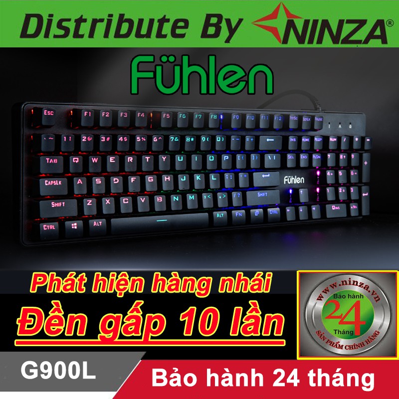 Bàn phím cơ Fuhlen G900L [Bảo hành 24 tháng] ♥️Freeship♥️ Phím cơ Fuhlen G900L Ninza phân phối