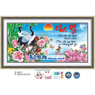 Tranh thêu CHA MẸ 88823 (67X37CM) CHƯA THÊU