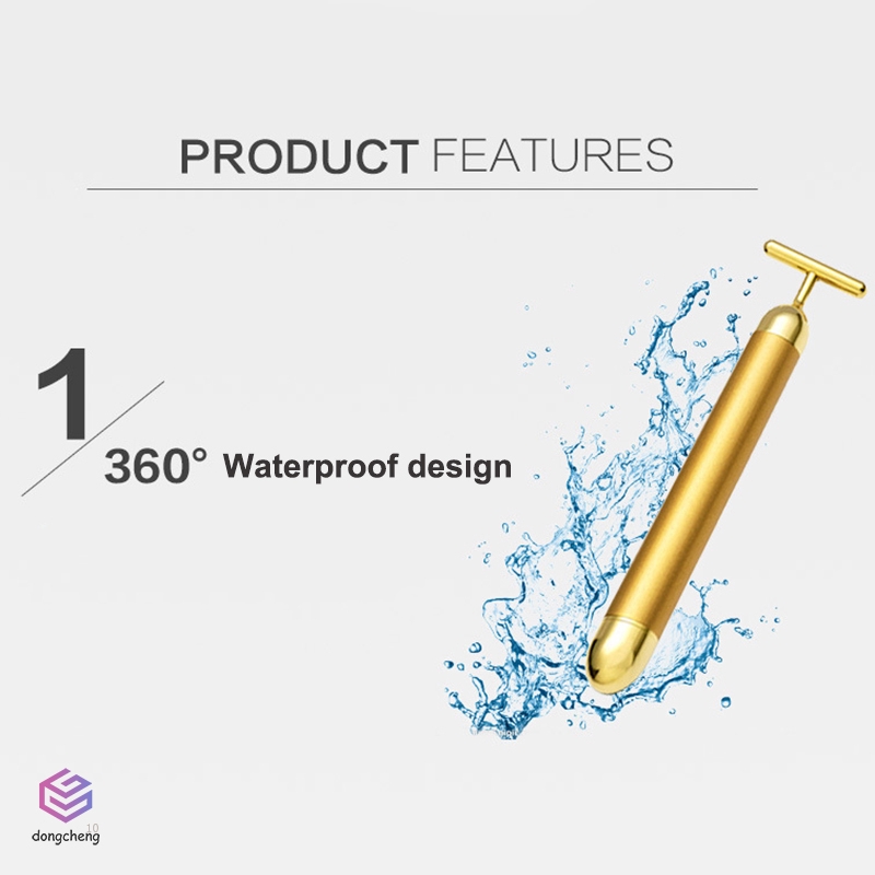 Máy mát xa da mặt vàng 24K dạng rung làm săn chắc da ngăn ngừa nếp nhăn tiện lợi