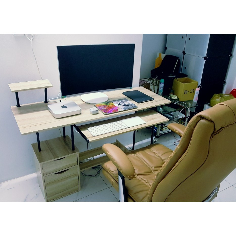 CHAIR19 Desk - Bàn làm việc Mẫu B2395 học tập (hàng tồn kho màu ngẫu nhiên) có  để chân tiện ích (D120xR45xC72c