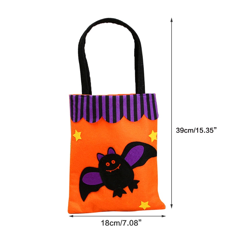 Túi xách tay họa tiết hoạt hình phù thủy / bí ngô dùng trang trí Halloween