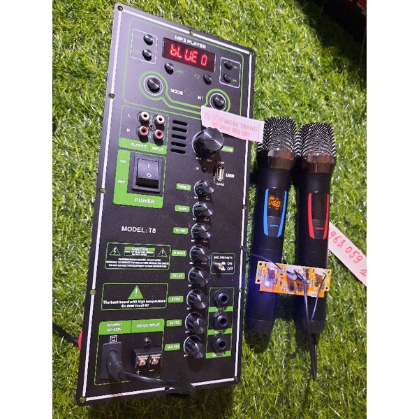 Mạch Loa Kéo Kèm 2 Tay Micro Không Dây  Kéo Bass 30-40 Coil 51 Cực Chất