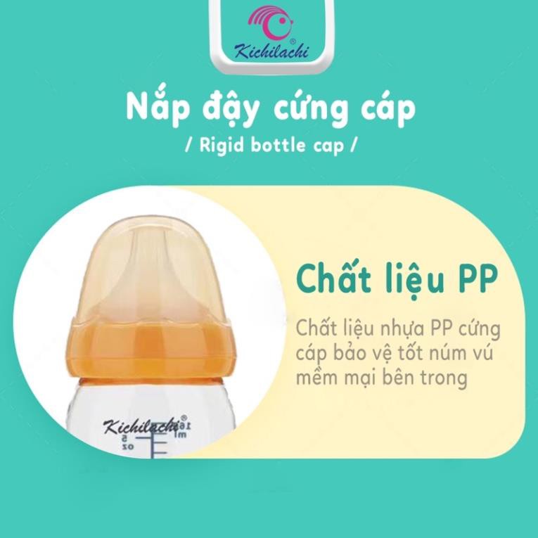 Bình sữa cổ rộng Kichilachi PPSU 160ml/280ml núm ti siêu mềm lý tưởng cho bé tập bú bình