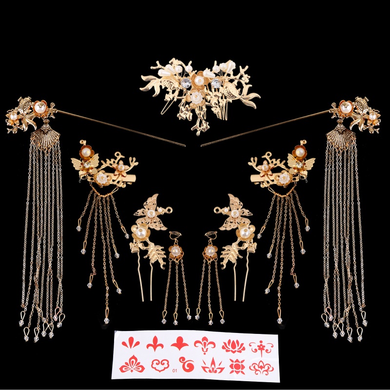 Flgo Bông Tai Tua Rua Phong Cách Trung Hoa Cổ Điển Cho Cô Dâu