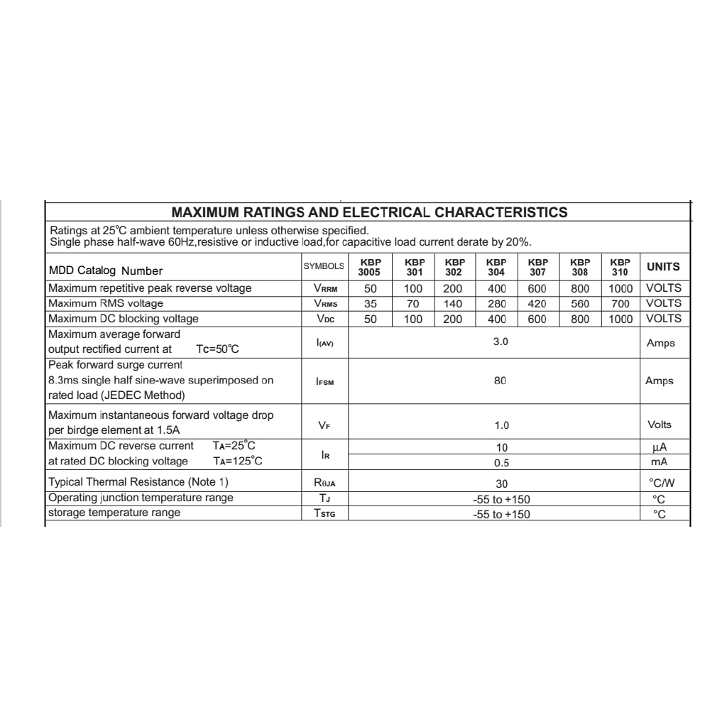 Set 10 điốt chỉnh lưu KBP310 3A 1000V chuyên dùng
