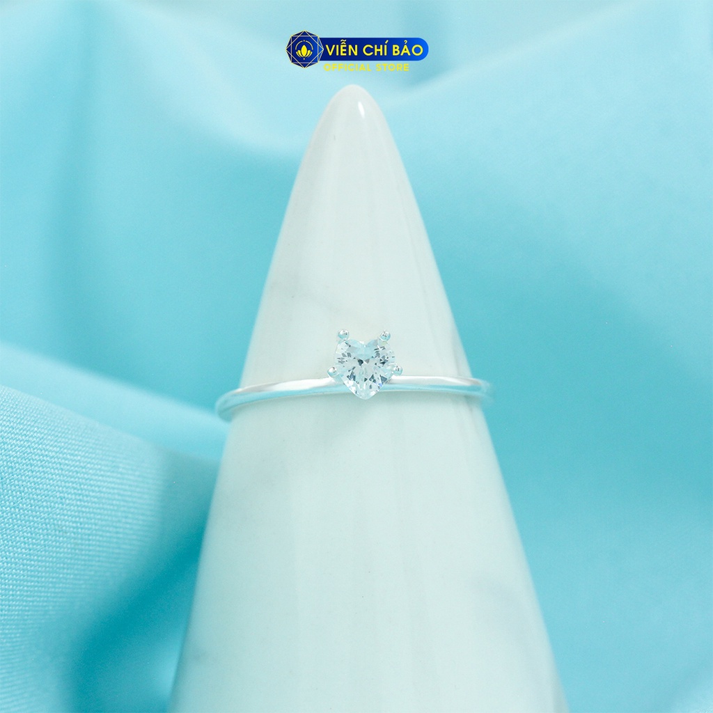 Nhẫn bạc nữ trái tim đá chất liệu bạc 925 thời trang phụ kiện trang sức nữ Viễn Chí Bảo N400869