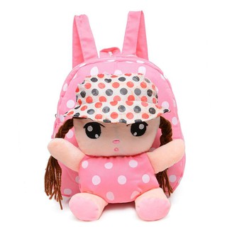 Balo búp bê màu hồng nhạt cho bé gái đáng yêu