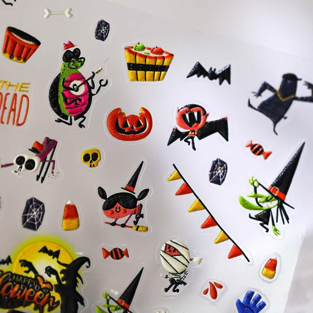 OCEANMAP Miếng DáN Trang Trí MóNg HìNh Bộ Xương Zombie ThờI Trang