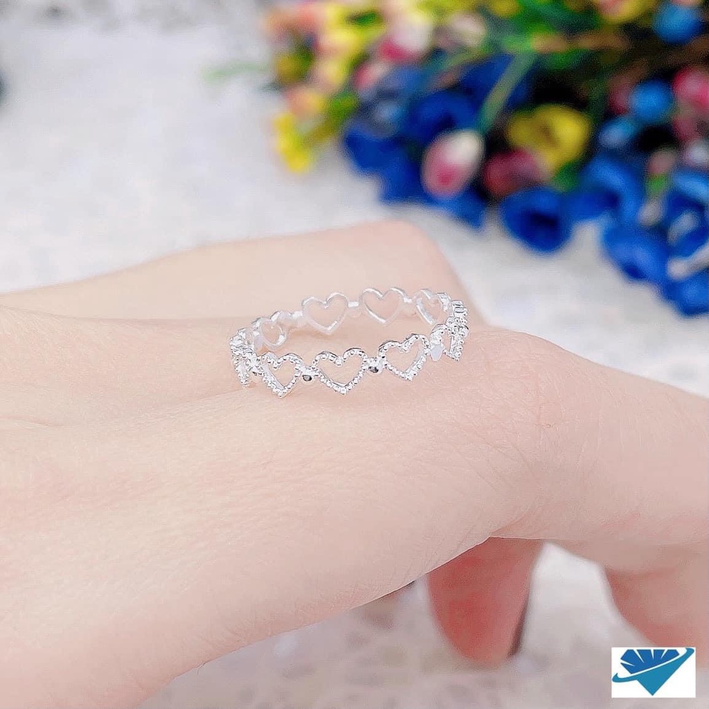 Nhẫn nữ trái tim tình yêu chuẩn bạc ta - Kho sỉ bạc Nhất Linh