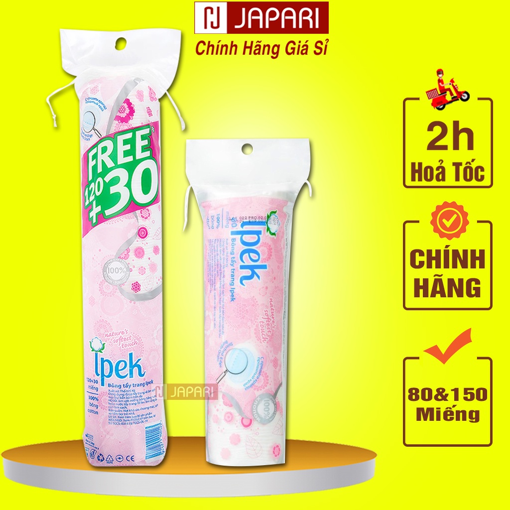 Bông Tẩy Trang Ipek Thổ Nhĩ Kì Klasik 130 Miếng Tẩy Trang Điểm Skincare Dưỡng Da Cotton Chính Hãng Do Da Nhạy Cảm JAPARI