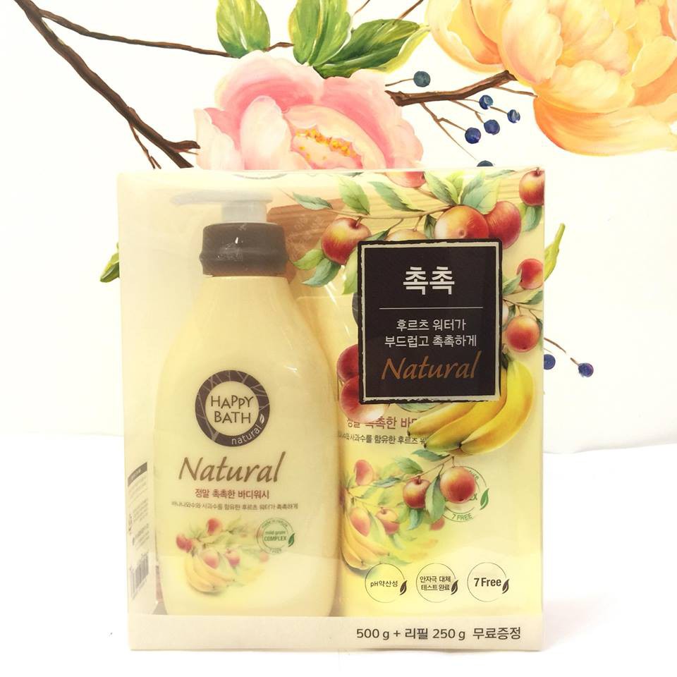 SỮA TẮM Dưỡng ẩm da  Happy bath Hàn Quốc(Sét 500+250ml)