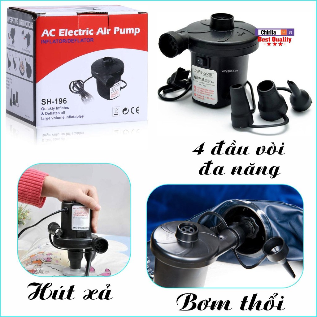 Bơm điện 2 chiều (bơm + hút chân không)